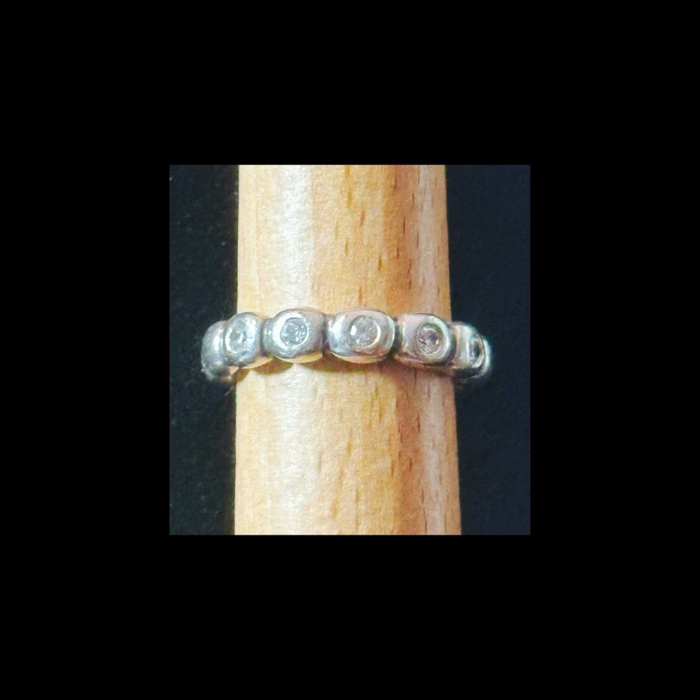 Retired Pandora Bright Lights Bubble Ring w/CZ - Size 5 - 4g / 4mm Sterling 925